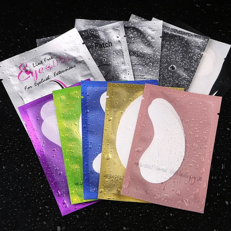 50pairs Eyelash Extension Under Eye Gel Pads Lash Lint Free Hydrogel Eye Patches Eyelash Extension Supplies Girls Makeup Tools